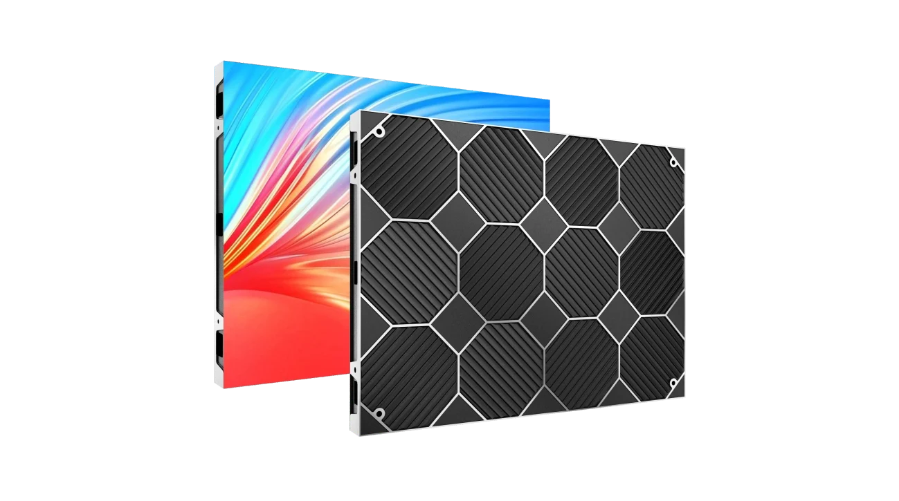 LK-SC fine-pitch LED cabinets shown as a modular display system